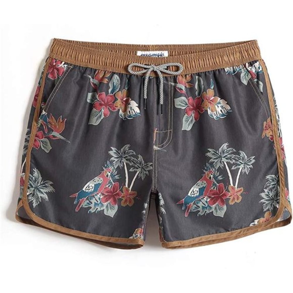 Mens Boys Short 80s 90s Vintage Swim Trunks Quick Dry Swim Suits Board Shorts